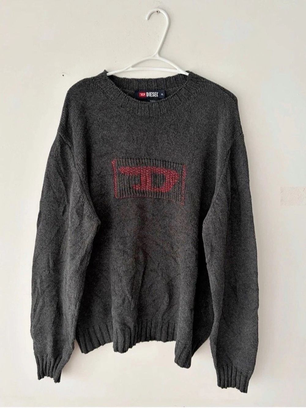 Vintage Diesel Big Logo Knit Sweater Size XL